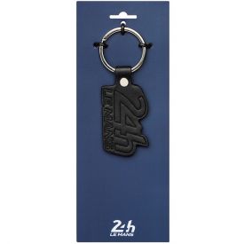 Porte clés 24H DU MANS Logo détouré en cuir noir