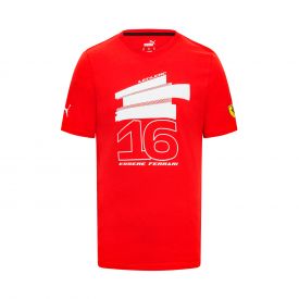 T-shirt FERRARI F1 Puma Driver Charles Leclerc Rouge pour homme