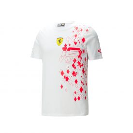 T-shirt FERRARI Puma Charles Leclerc Monaco blanc pour homme