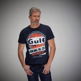 T-shirt GULF oil racing bleu foncé pour homme