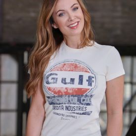 T-shirt GULF Oil Racing beige pour femme