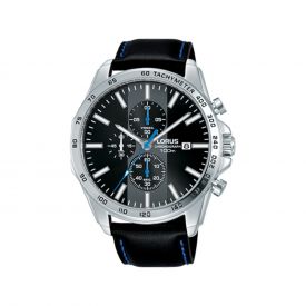 LORUS Leather Sport Watch - black blue