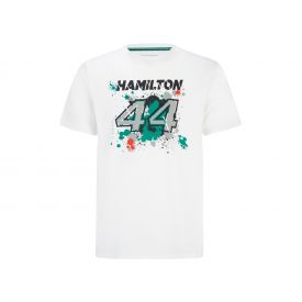 T-shirt pour homme MERCEDES AMG Lewis 44 blanc