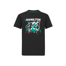 T-shirt MERCEDES AMG Lewis Hamilton 44 noir pour enfant