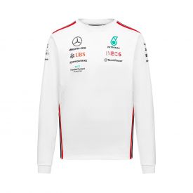 T-shirt Manches Longues MERCEDES AMG Team Replica Blanc pour homme