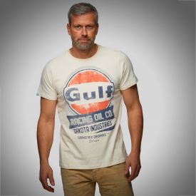T-shirt GULF Oil Racing beige pour homme