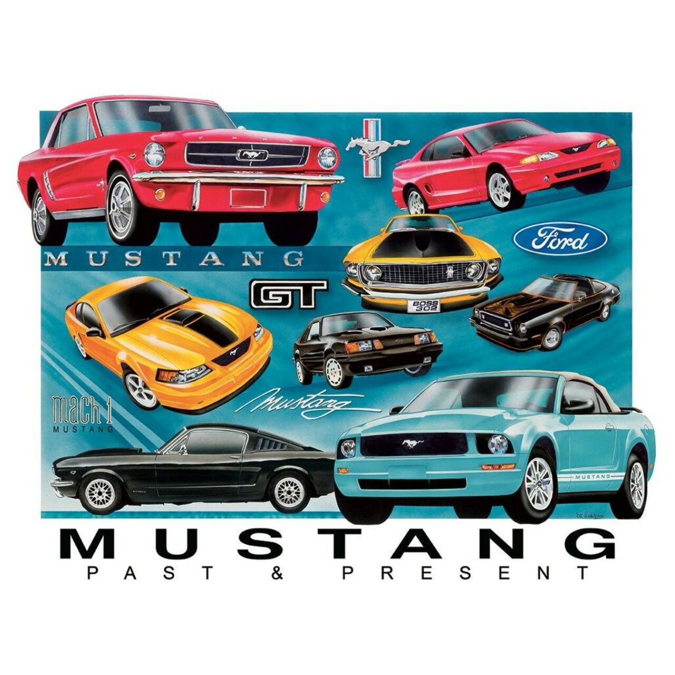 Logo FIA RETRO BRANDS Ford Mustang Past and Present decoration plate