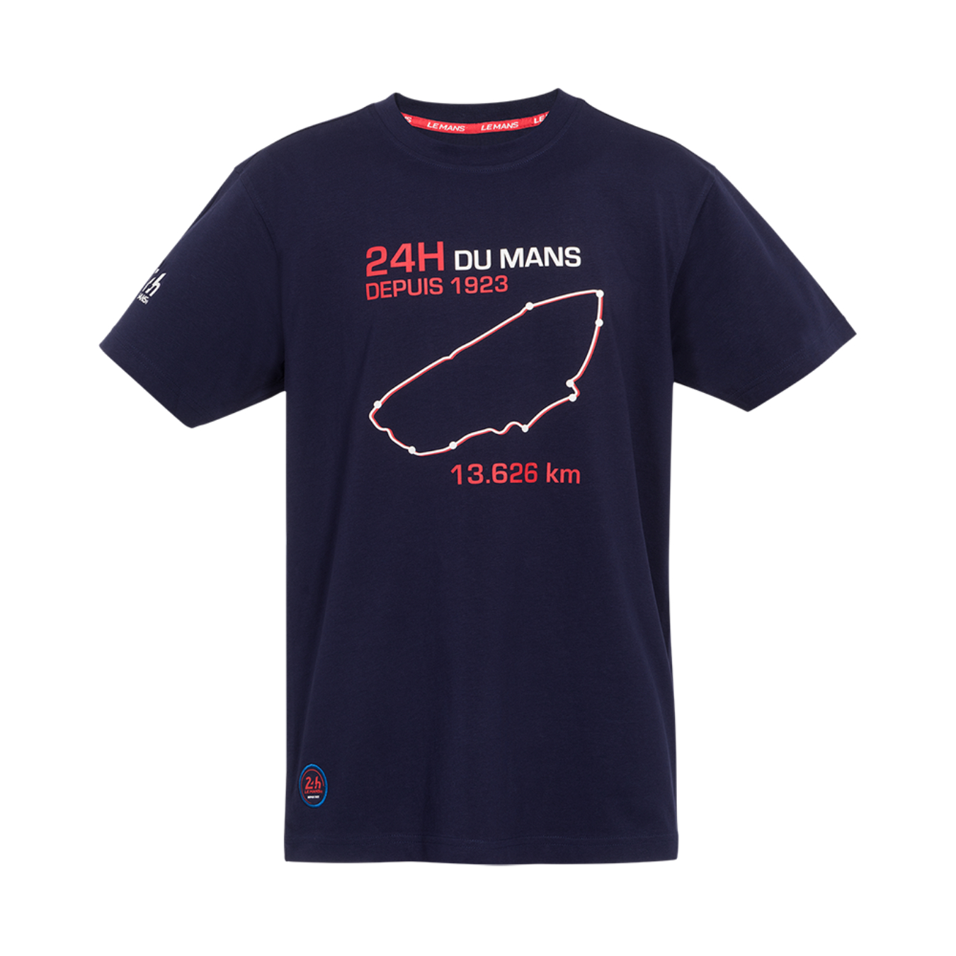 Logo FIA T-shirt 24H DU MANS circuit bleu unisexe