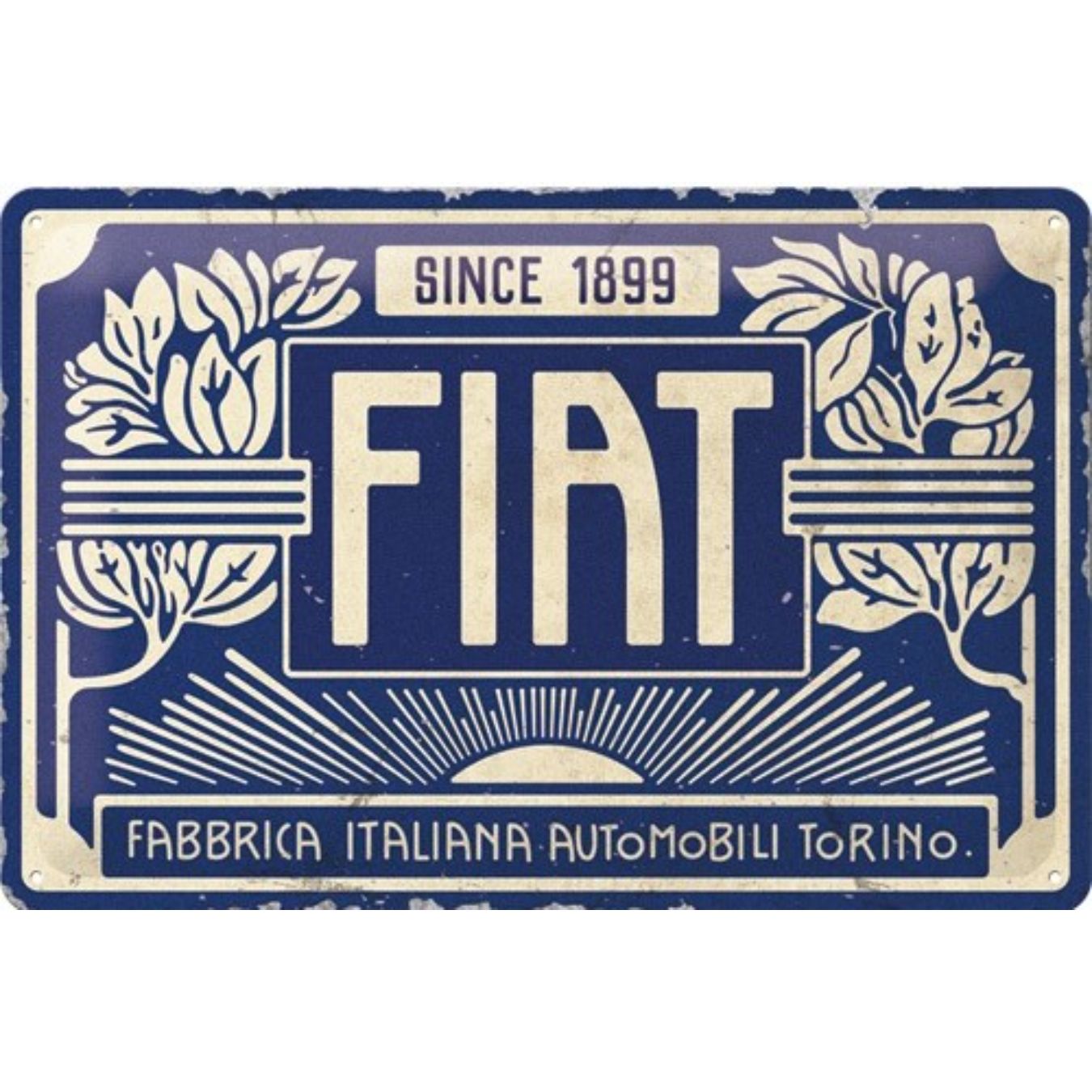 Logo FIA RETRO BRANDS Blue Fiat Decoration plate