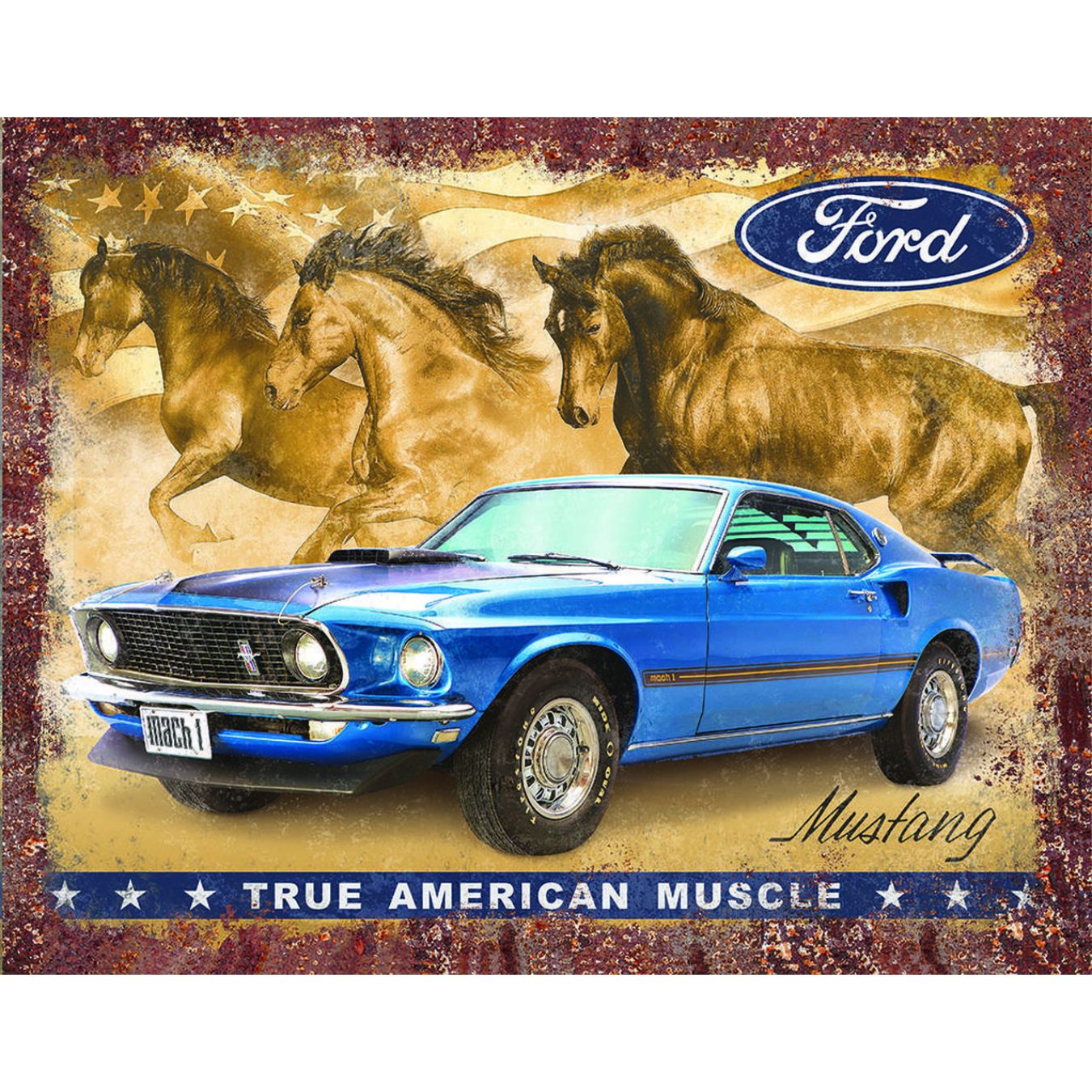 Logo FIA Plaque décoration RETRO BRANDS Ford True American Muscle