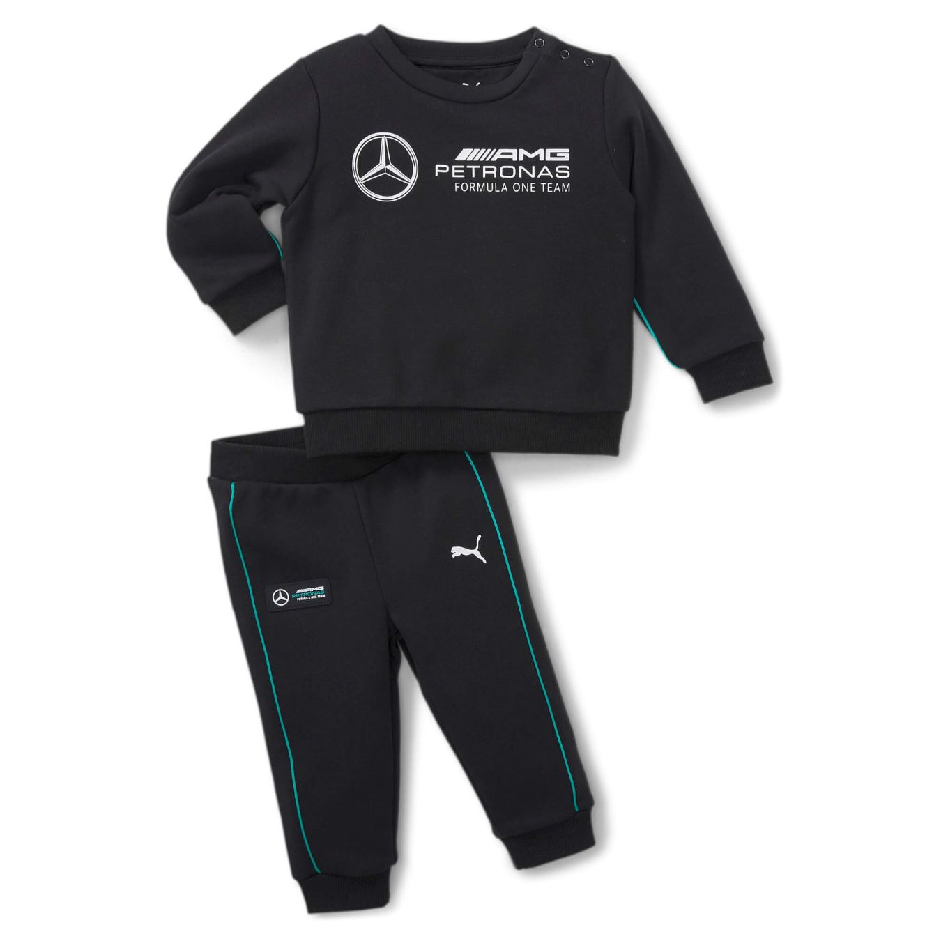 Logo FIA MERCEDES AMG F1 Sweater and Pants set for child - Black